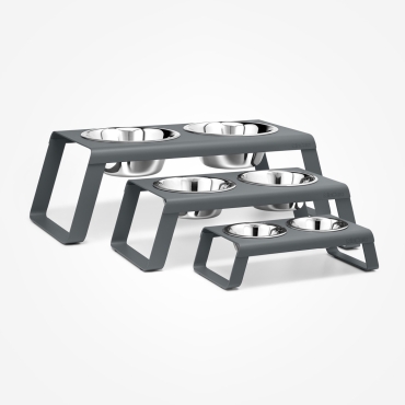 Dog feeder MiaCara Desco alu gris