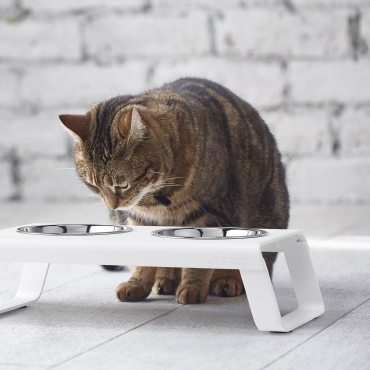 Cat feeder MiaCara Desco alu blanc