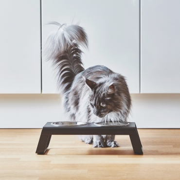 Cat feeder MiaCara Desco alu noir