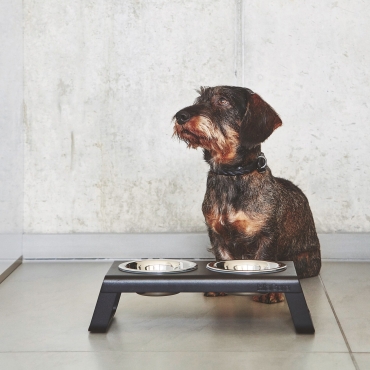 Dog feeder MiaCara Desco alu noir