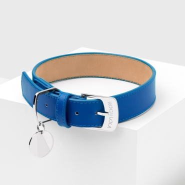 Collier cuir Roch Lola Bleu Roi