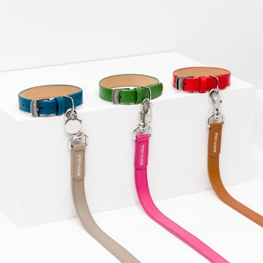 Laisse cuir Roch Lola Rose