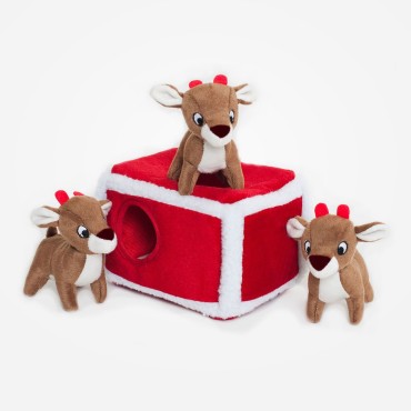 Peluche interactive Zippy Paws - Maison des Rennes de Noël