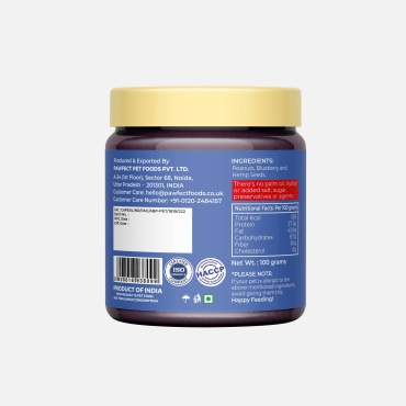 eurre de cacahuète Pawfect aux myrtilles et au chanvre - 275 g