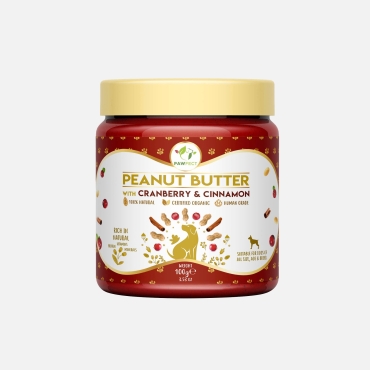 Beurre de cacahuète Pawfect aux cranberries et à la cannelle - 275 g