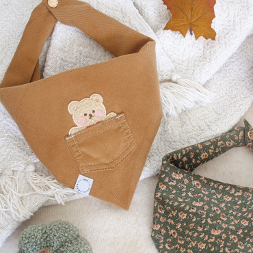 Bandana Nounours en velours côtelé - Shop Sunny Tails