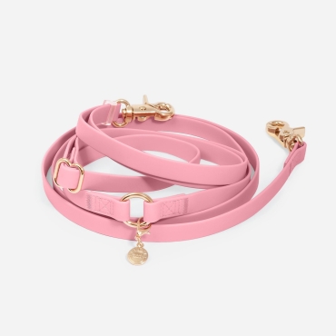 Laisse imperméable multipositions 4 en 1 Shop Sunny Tails - rose poudré - 2 tailles