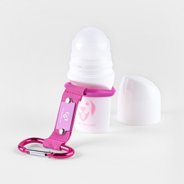 Doggyroller avec mousqueton - Roll-on distributeur de friandises liquides - rose