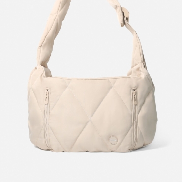 Sac de transport matelassé à bandoulière pour petit chien - Pups & Bubs Cloud Crossbody beige - le Maître des Lieux