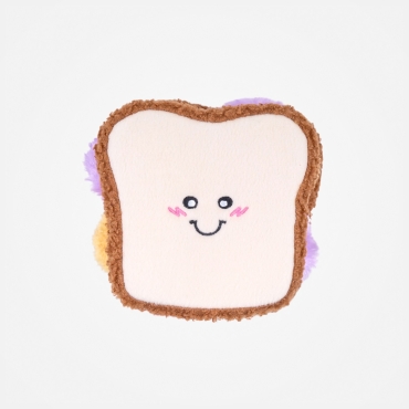 Peluche de flair ZippyPaws Sandwich confiture et beurre de cacahuète - le Maître des Lieux