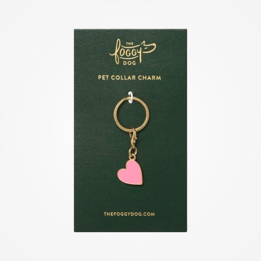 Charm pour collier ou médaille - Petit Coeur rose The Foggy Dog - le Maître des Lieux