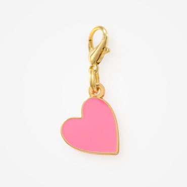 Charm pour collier ou médaille - Petit Coeur rose The Foggy Dog - le Maître des Lieux