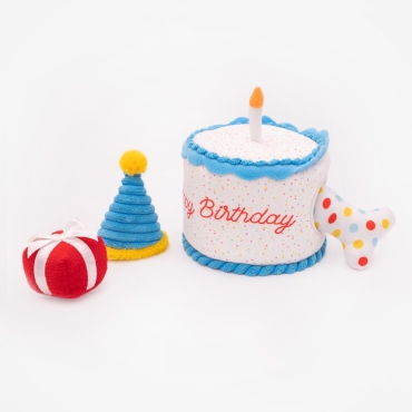 Peluche de fouille ZippyPaws - gâteau d’anniversaire - le Maître des Lieux