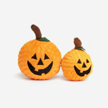 Balle 2 en 1 en peluche Fabdog - citrouille d’Halloween - 2 tailles - le Maître des Lieux
