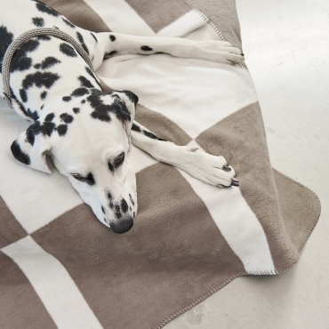 Couverture douce pour chien - Miacara Blocco Taupe- le Maître des Lieux