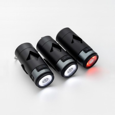 Distributeur 2 en 1 de sacs à déjections avec lampe torche 7 modes - Lumi Pawtners - noir - le Maître des Lieux