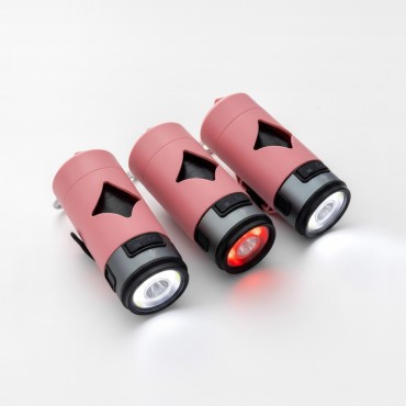 Distributeur 2 en 1 de sacs à déjections avec lampe torche 7 modes - Lumi Pawtners - rose - le Maître des Lieux