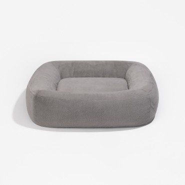 Panier Pebble à mémoire de forme - tissu fausse fourrure imitation lapin - le Maître des Lieux