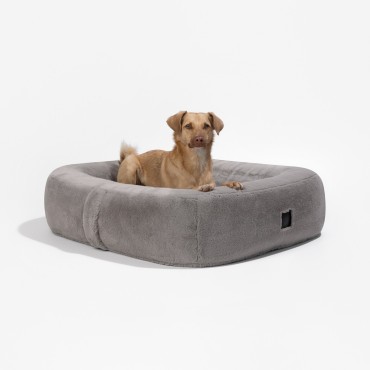 Panier Pebble à mémoire de forme - tissu fausse fourrure imitation lapin - le Maître des Lieux