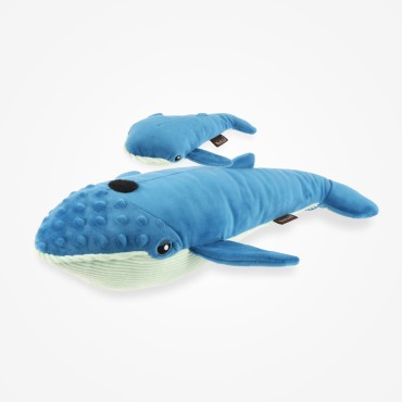 Peluche PLAY - Collection Ocean Buddies - Grandes Baleines Bleues Big Blue & Baby Blue pour chien - le Maître des Lieux