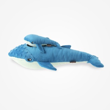 Peluche PLAY - Collection Ocean Buddies - Grandes Baleines Bleues Big Blue & Baby Blue pour chien - le Maître des Lieux