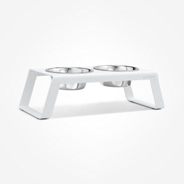 Dog feeder MiaCara Desco alu blanc