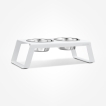 Dog feeder MiaCara Desco alu blanc
