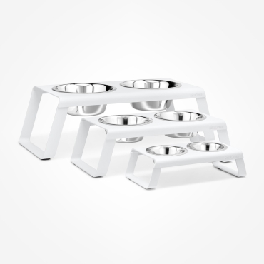 Dog feeder MiaCara Desco alu blanc
