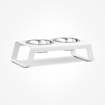 Dog feeder MiaCara Desco alu blanc