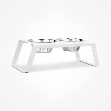 Dog feeder MiaCara Desco alu blanc